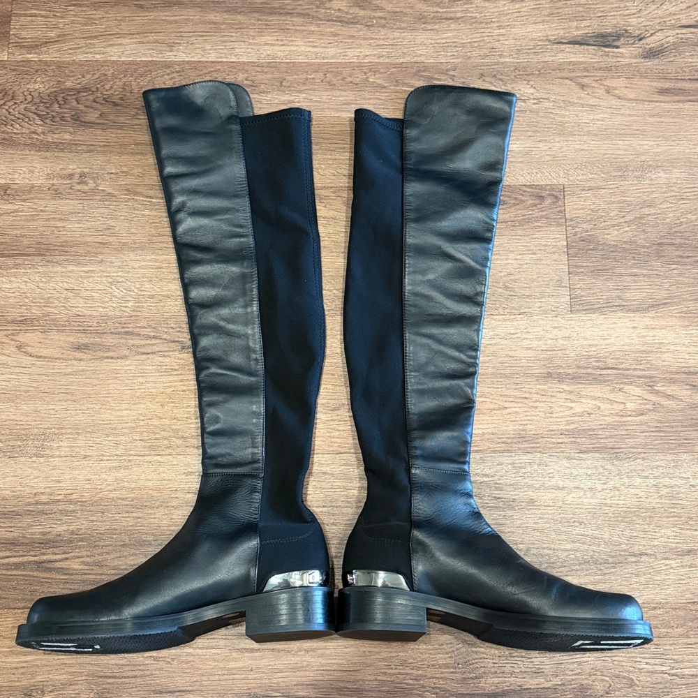 New Stuart Weitzman Bold Logo 5050 Over The Knee Boots - Picture 3 of 7